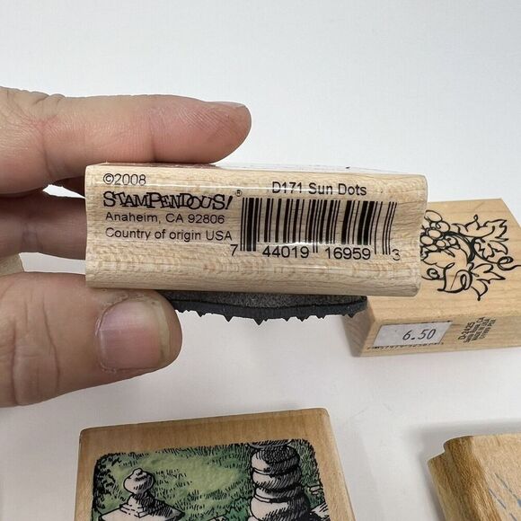 Spring Rubber Stamp Lot Flowers Floral Cluster Grapes Rain Sun Pansy Rose Bird - Picture 14 of 16